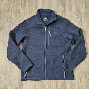 Stio Men's Navy Blue Full Zip Wilcox Fleece Jacket Medium Hiking Outdoors